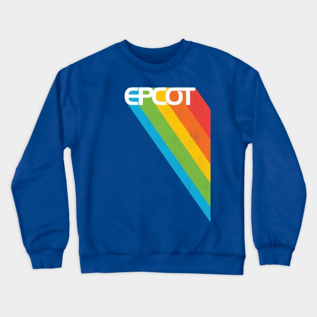 EPCOT vintage style retro rainbow fan art by Kelly Design Company Crewneck Sweatshirt by KellyDesignCompany